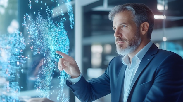 AI technology interface showcasing machine learning algorithms and neural network visualization